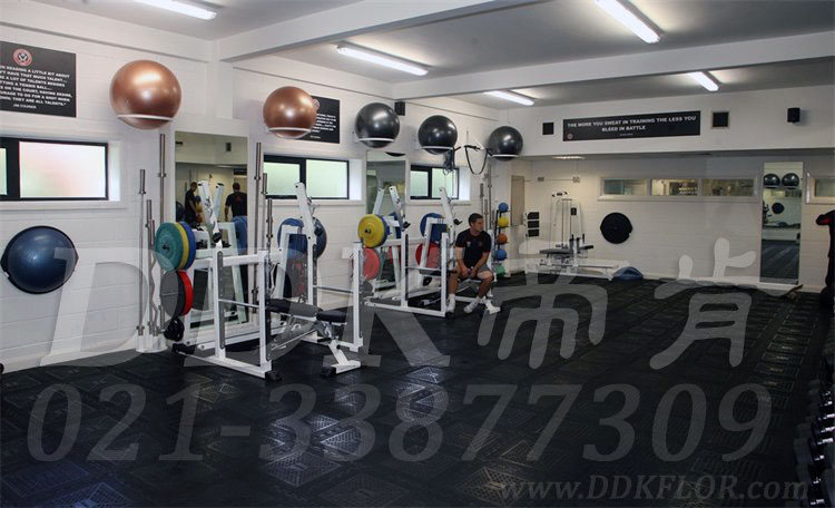 健身房器械力量區(qū)黑色滿鋪樣板圖片，帝肯(DDK)_4600（GB|吉霸）效果圖，健身房地墊,健身房地板,健身房地板膠,健身房地毯,健身房地膠,健身房橡膠地板,健身房防震地墊,自由力量區(qū)地膠